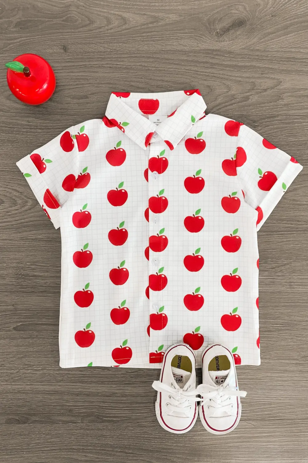 White Apple Button Down