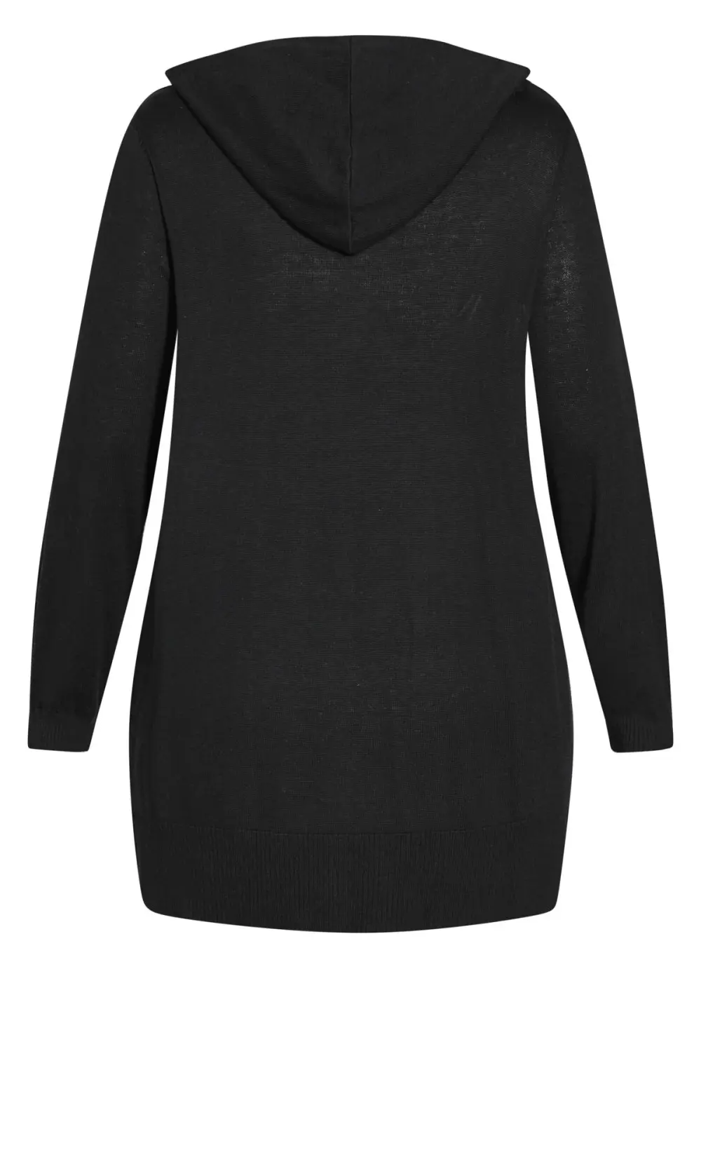 Evans Black Hooded Cardigan