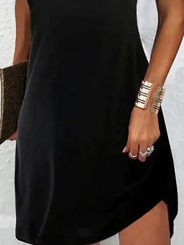 Women's Casual Dress Summer Dress Plain Dress Plain Lace Strap Mini Dress Fashion Modern Outdoor Street Sleeveless Regular Fit Black White Red Summer Spring S M L XL XXL