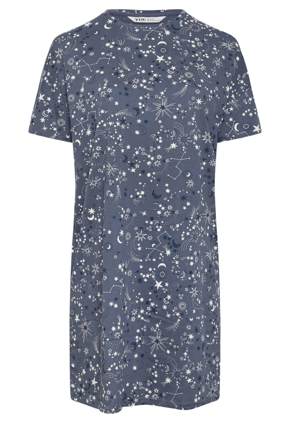 YOURS Curve Black Star Print Sleep Tee Nightdress