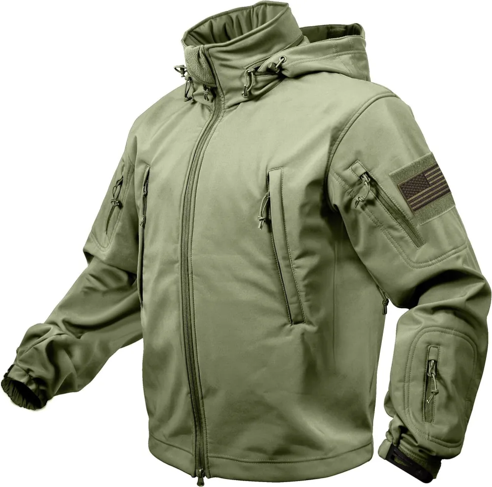 Special Ops Tactical Soft Shell Jacket with Patches Bundle - 3 Items