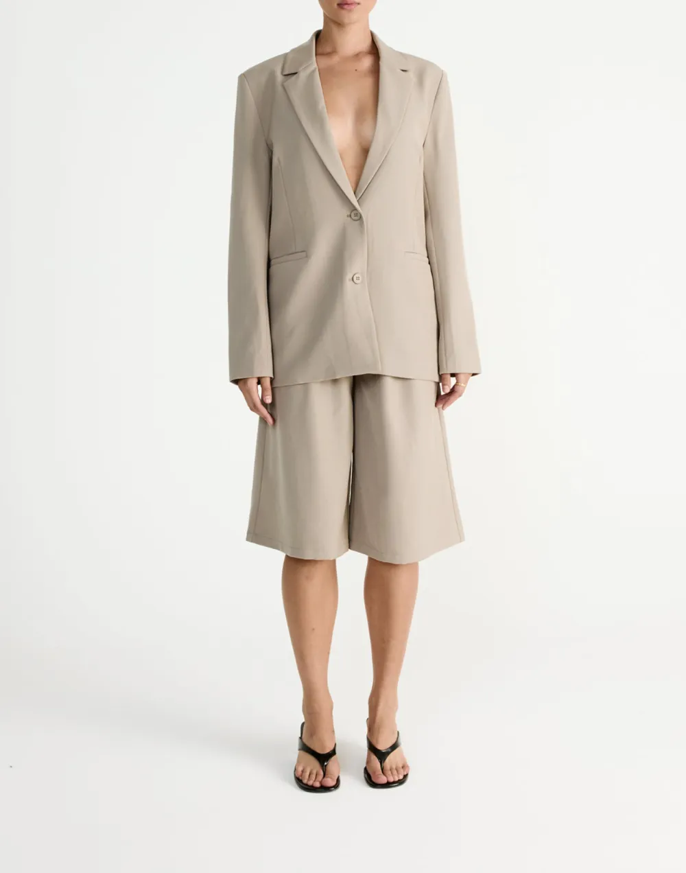 Three Dimensional Crisp Oversized Loose Coat