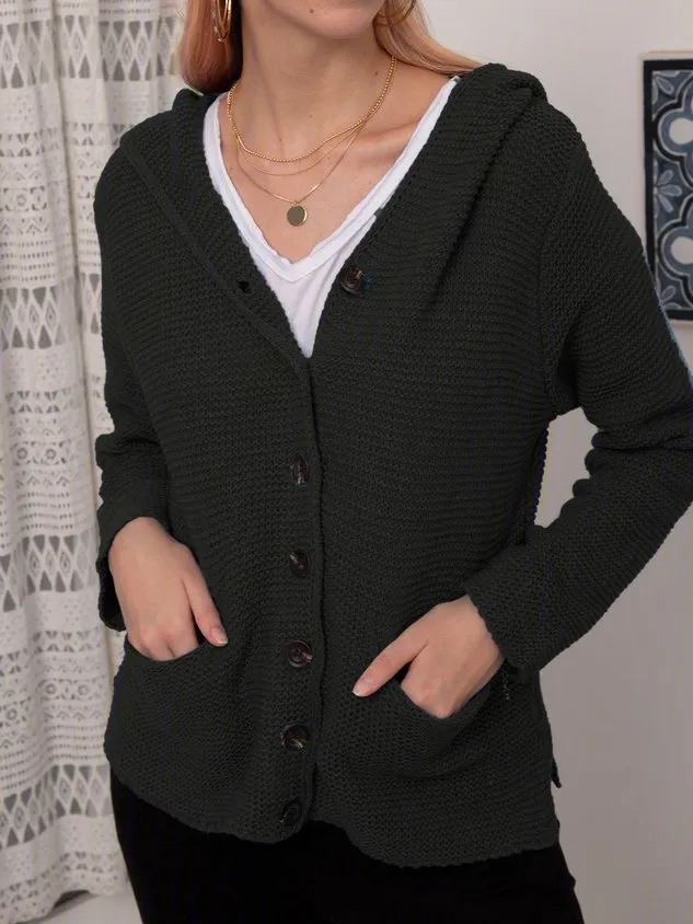 Hooded Knitted Cardigan Sweater Sweater coat for Women