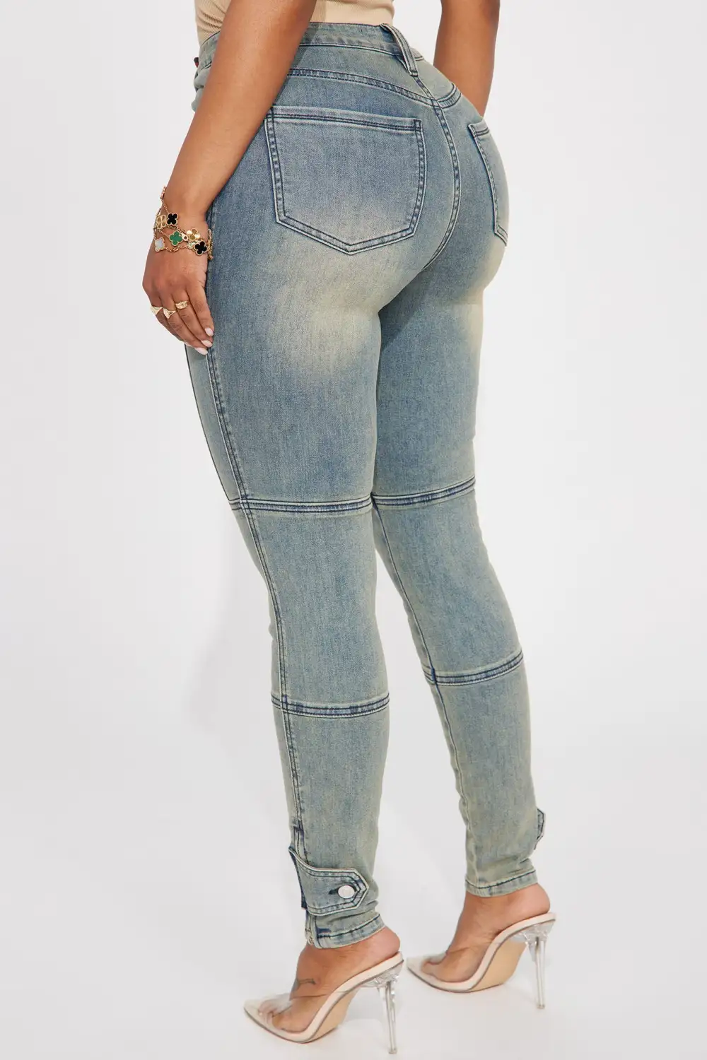 Block His Number Stretch Skinny Jeans - Vintage Wash