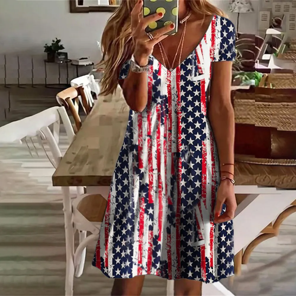 Western Style Flag Pattern Women's Mini Dress