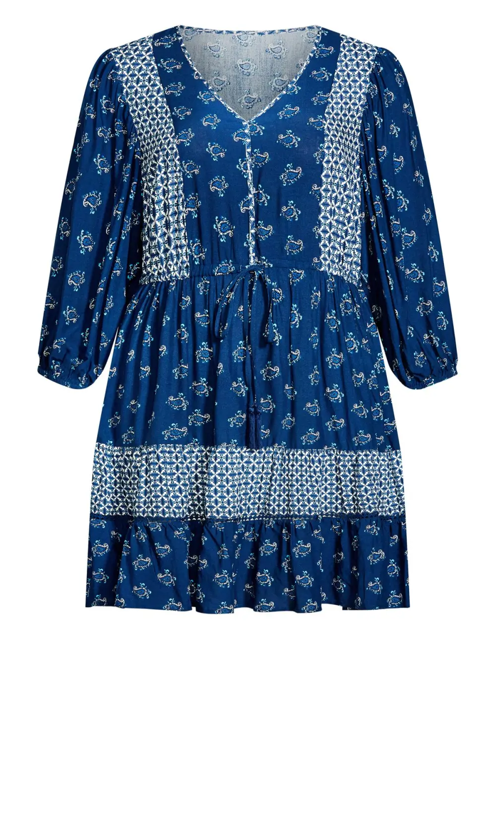 Evans Navy Blue Floral Tunic Smock Dress