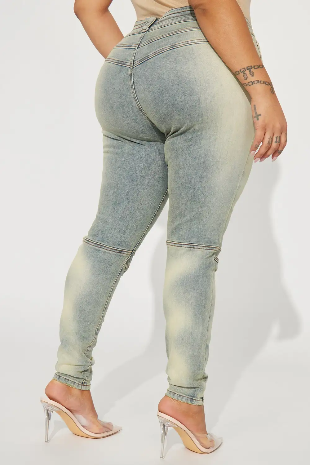 Camryn Moto Skinny Jeans - Vintage Wash
