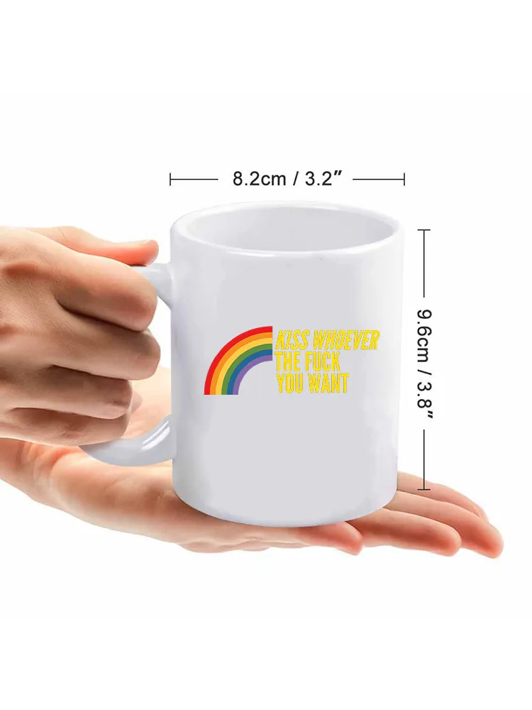 Kiss Whoever The Fuck You Want Letter Printed Double-Sided Mug