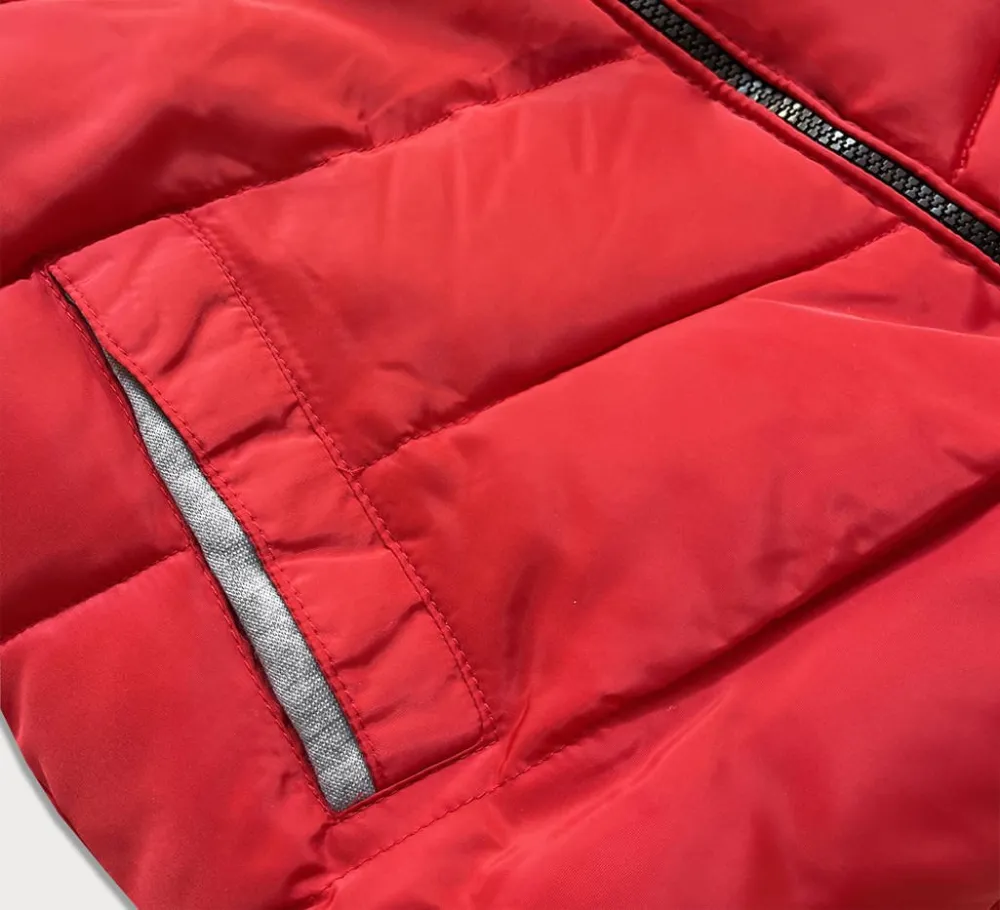 Red Ladies Winter Hooded Jacket