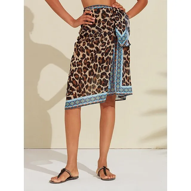 Leopard Print Sarong Cover Up