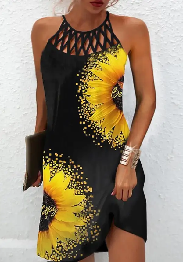 Travel Life Sleeveless Printed Casual Dress