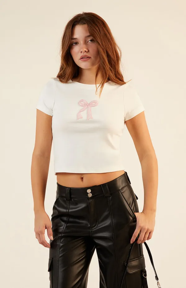 PS / LA Bow Beaded Skimmer T-Shirt