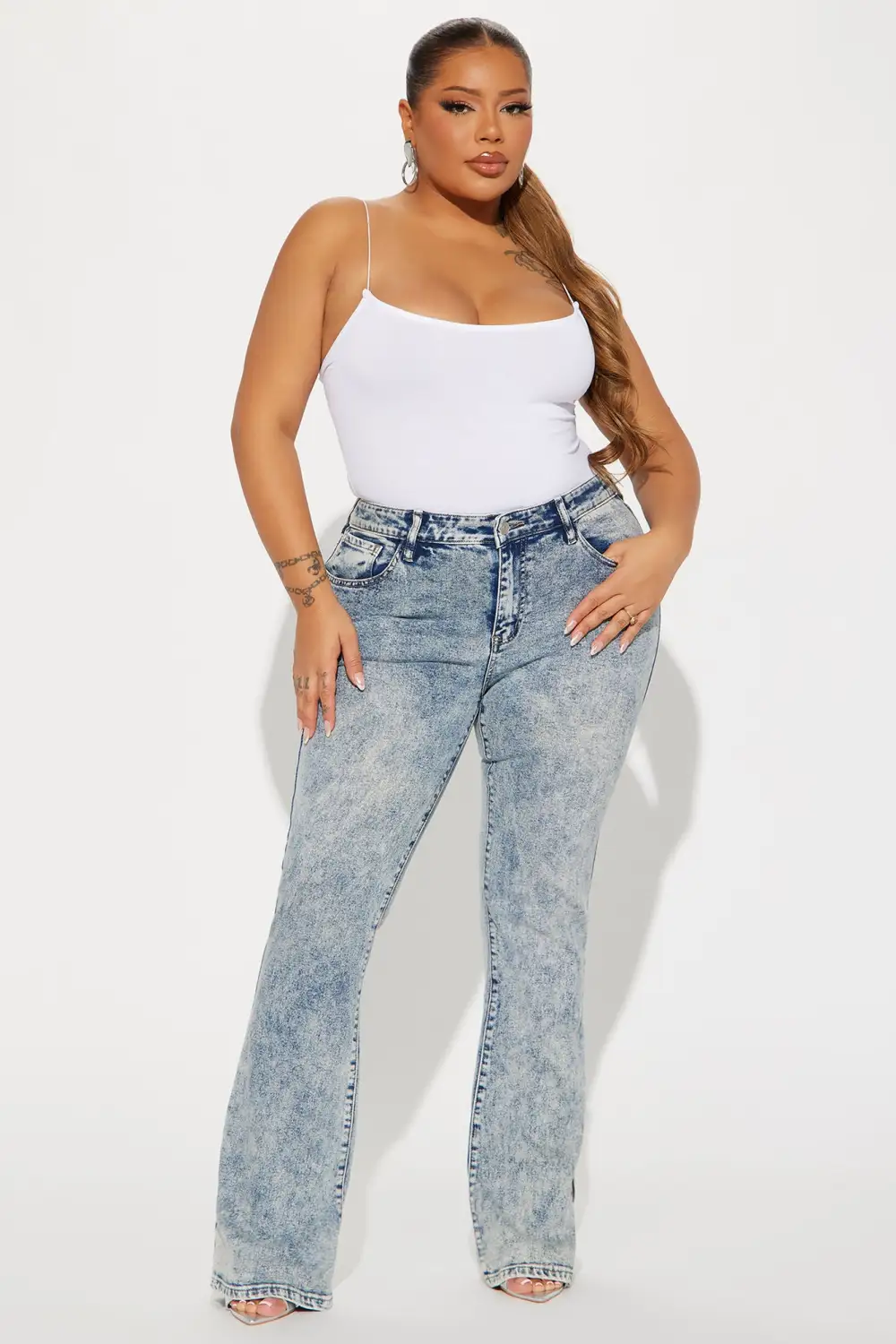 Straight To It Stretch Bootcut Jeans - Vintage Wash