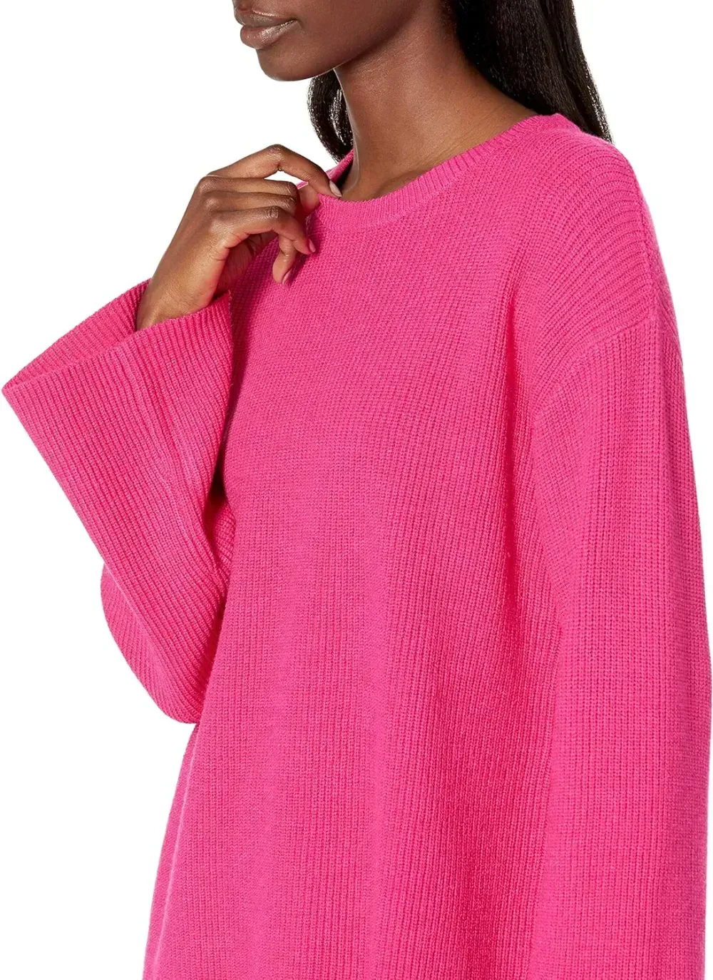 Women's Alice Crewneck Back-Slit Ribbed Pullover Sweater