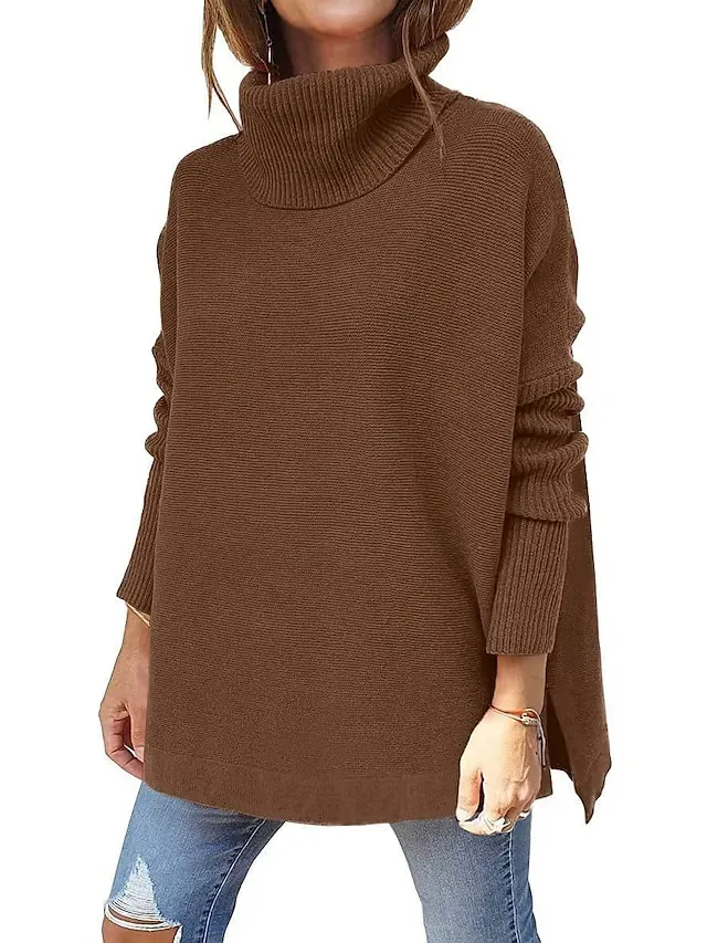 Women's Sweater Pullover Jumper Criss Cross Knitted Solid Color Stylish Casual Long Sleeve Regular Fit Sweater Cardigans V Neck Fall Winter Blue Purple Pink / Holiday / Going out