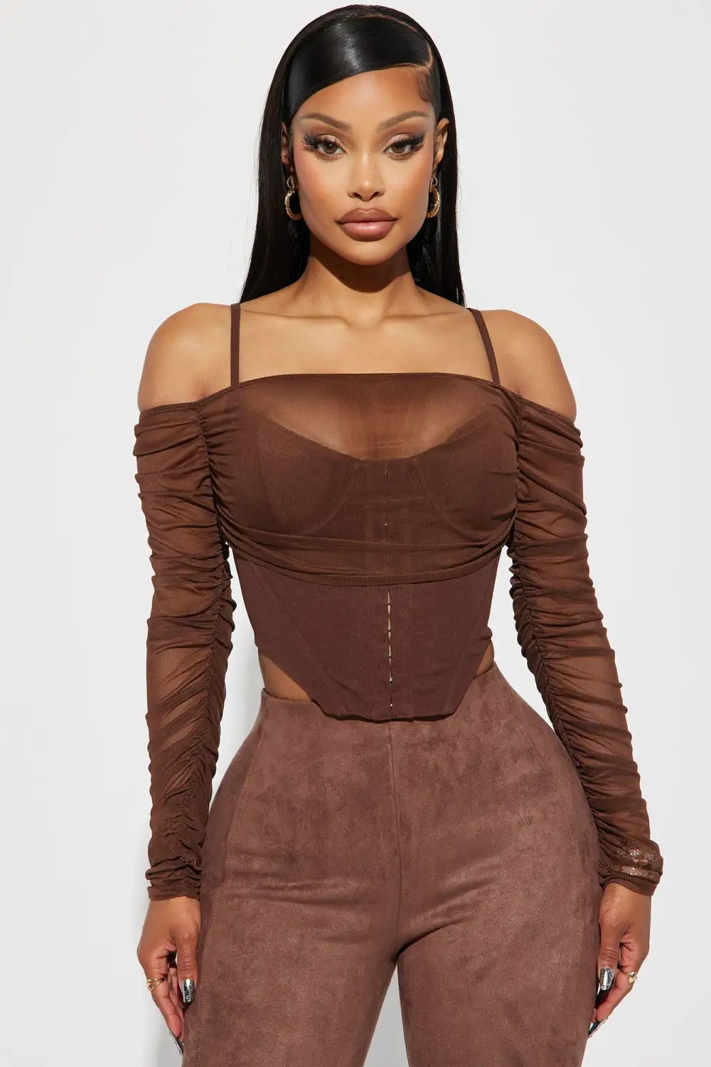 Evelyn Corset Top - Chocolate
