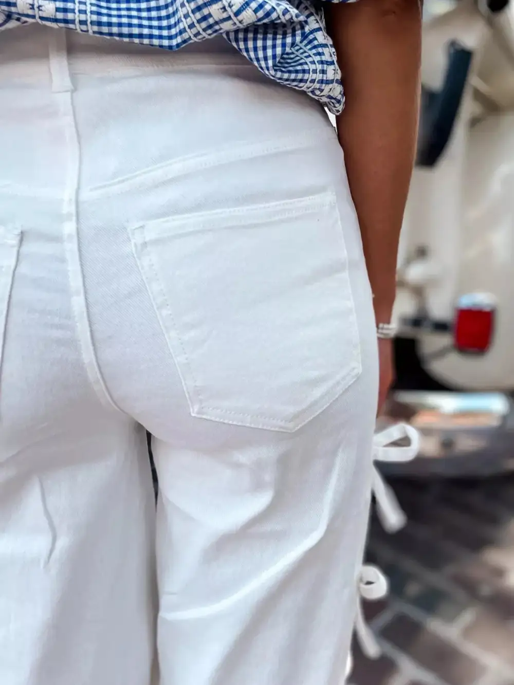 Bow Accented Wide Leg Pants