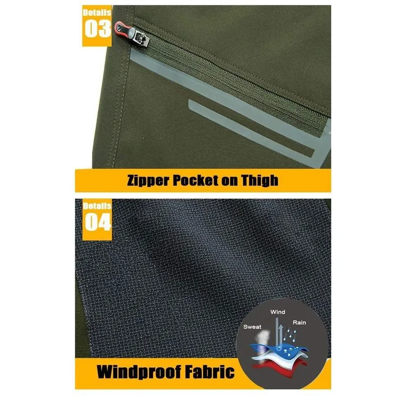 🔥6 Pack-Waterproof Ski Pants for Men, Thermal Fleece Lined Winter Pants with Secure Zip Pockets