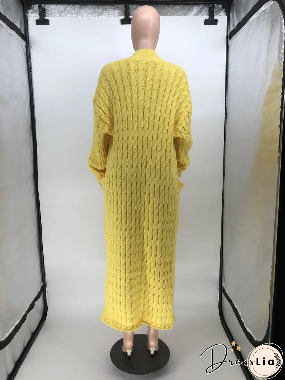 Winter Crochet Loose Long Twist Sweater Cardigan