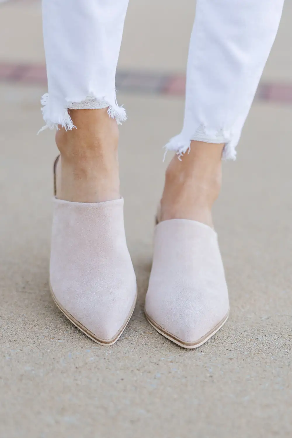 Tell Me Everything Taupe Brown Heeled Mule