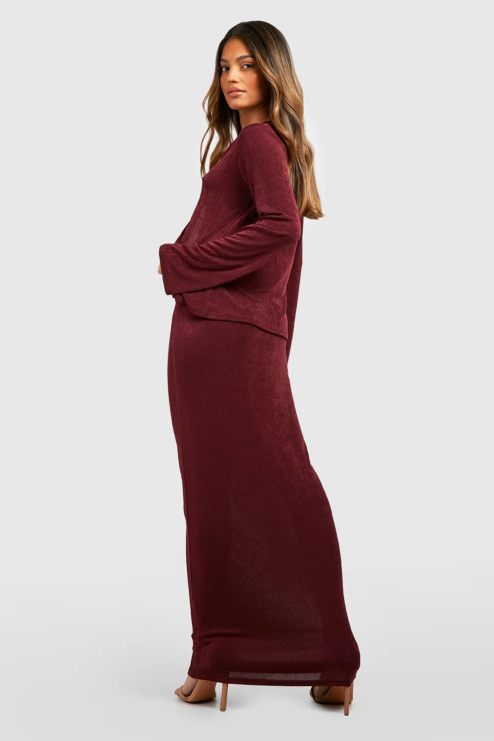 Spring/Summer ACETATE SLINKY FLOOR LENGTH MAXI SKIRT