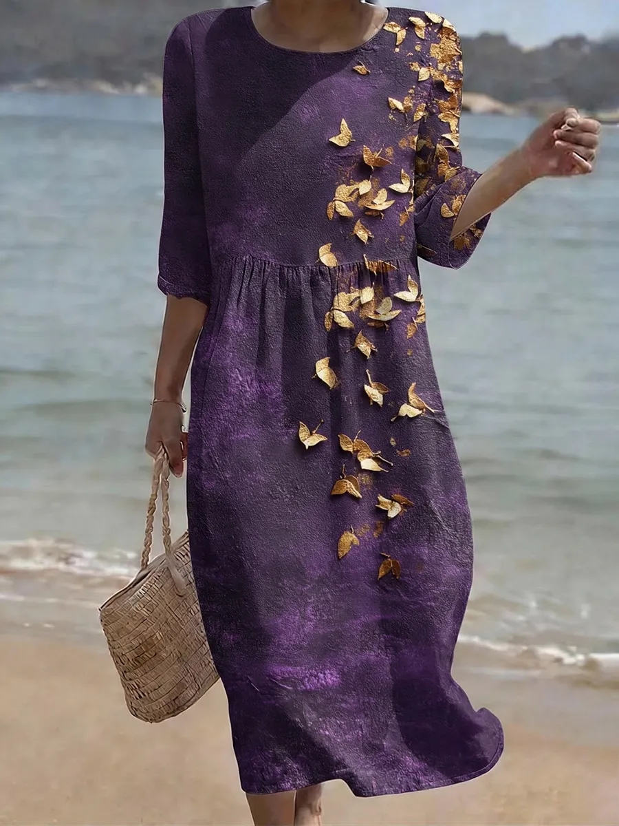 Women's Casual Art Butterfly Print Dress