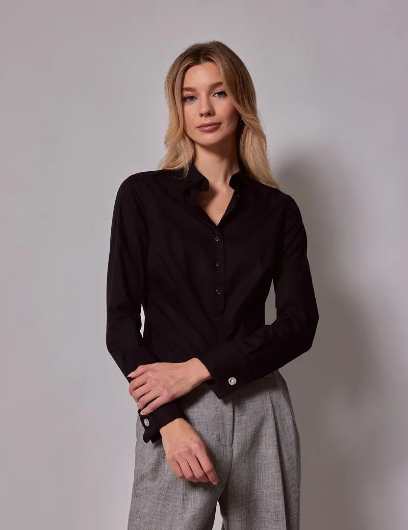 Fitted Cotton Stretch Shirt - Double Cuff