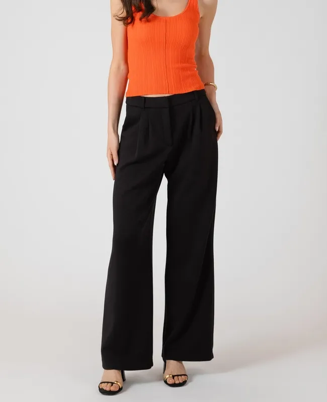 Wide Leg Knit Pull-On Trouser
