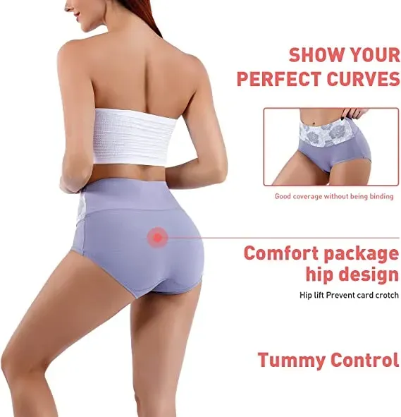 (🔥Last Day Promotion-SAVE 50% OFF) --Cotton High Waist Tummy Control Leak proof Panties Rose Jacquard Ladies Panty Multipack(3PCS/SET)-BUY 2 SETS GET 10% OFF & FREE SHIPPING