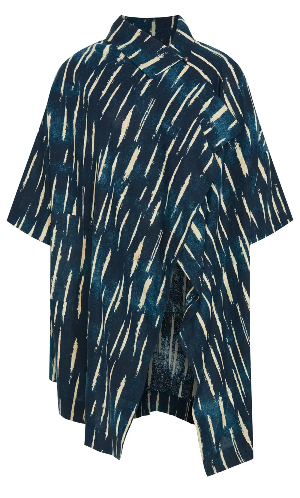 Evans Navy Blue Stripe Cape Jacket