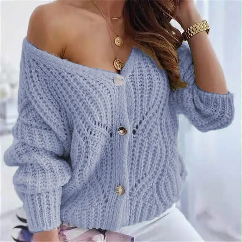 loose solid color knitted sweater coat