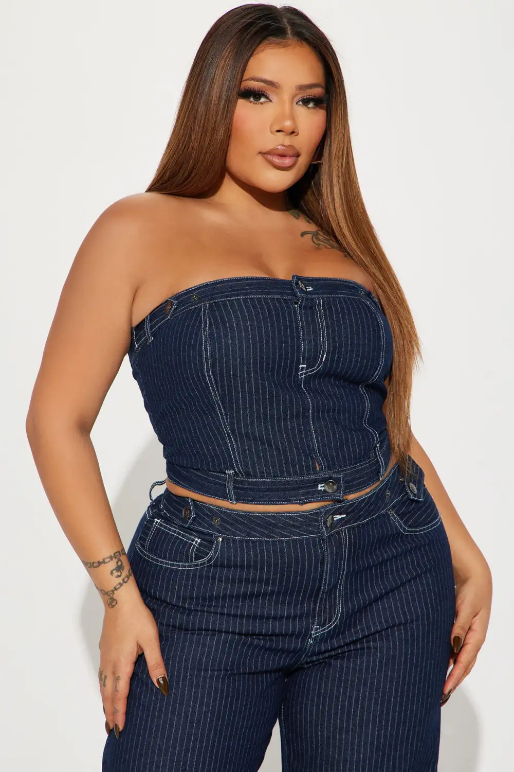 Keep You Close Denim Pant Set - Dark Wash