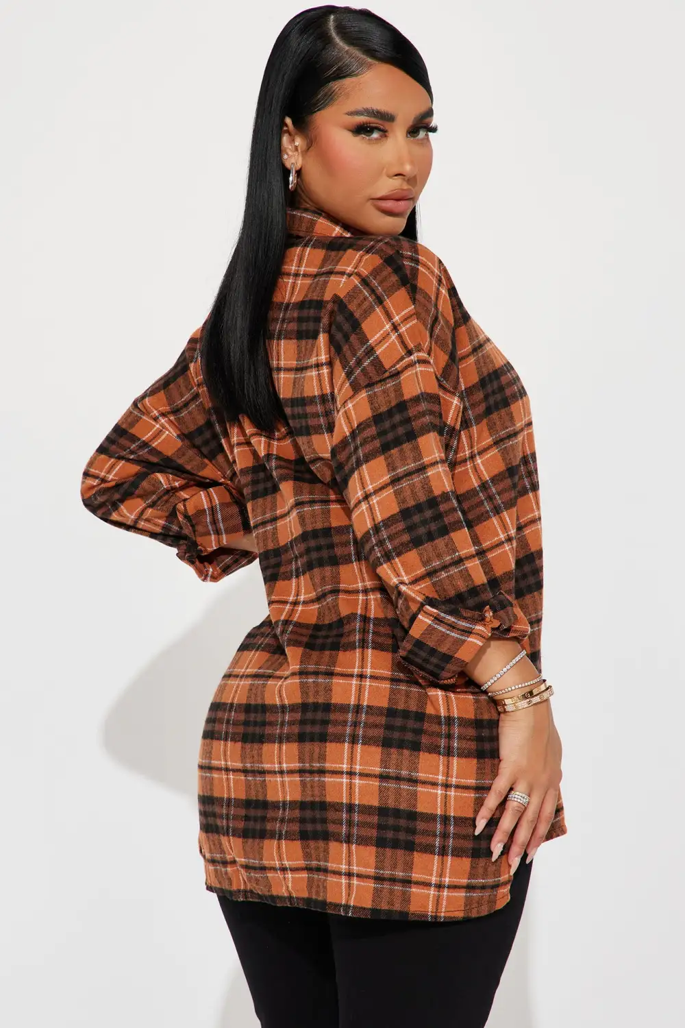 Perrie Plaid Shirt - Orange/combo