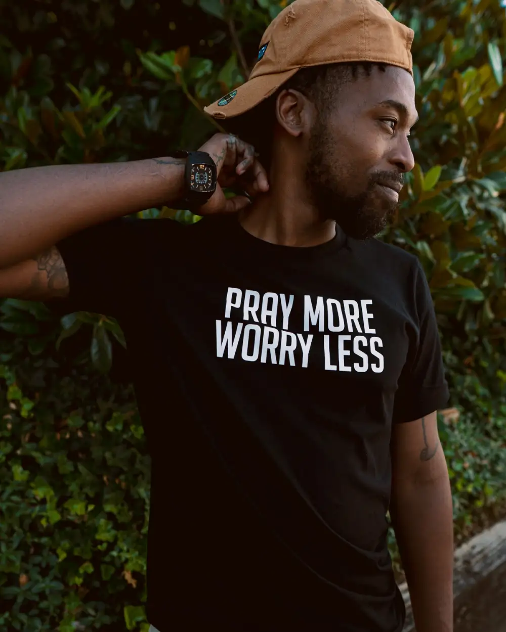 Pray More Worry Less Adult Box T-Shirt