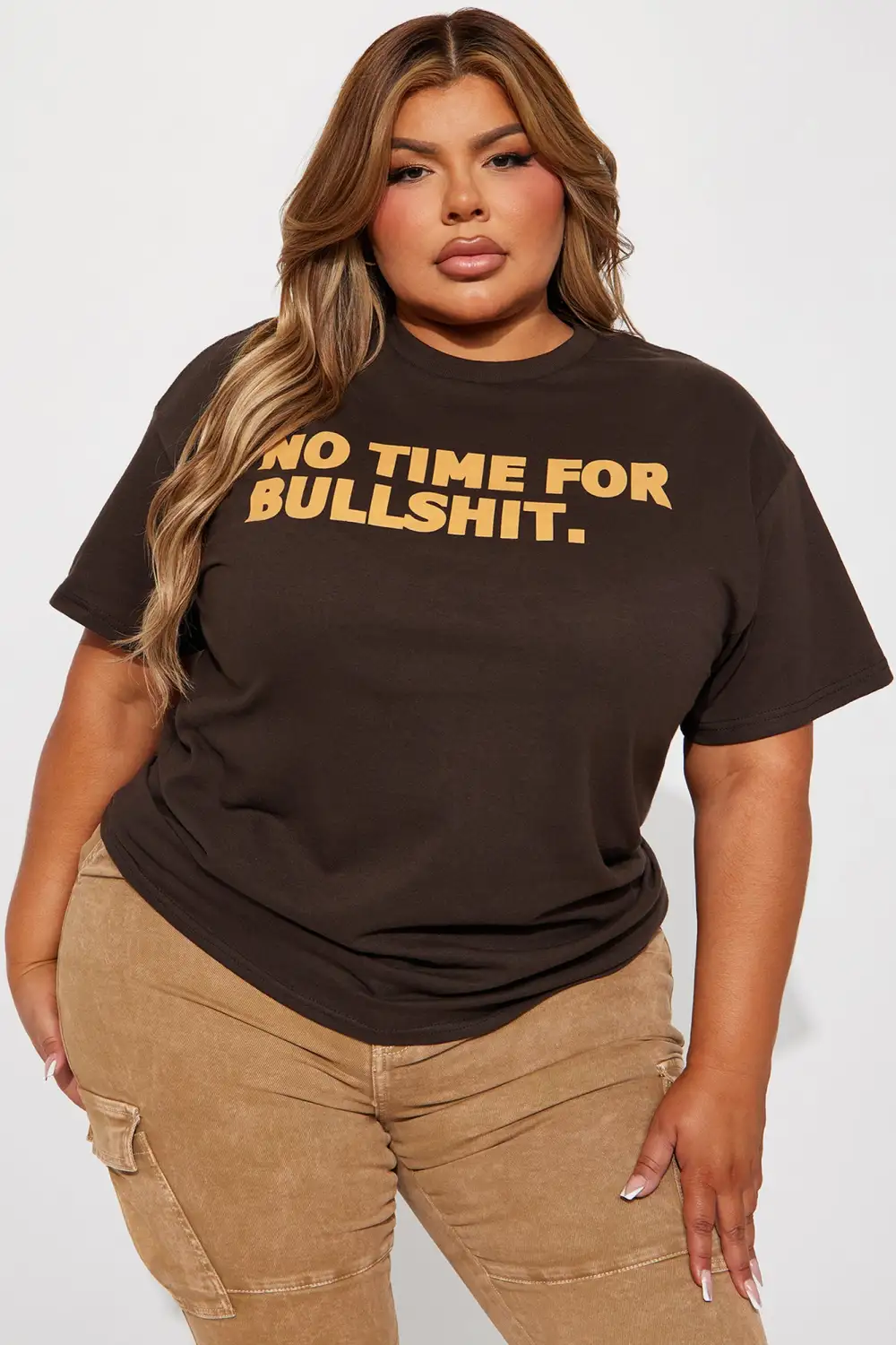 No Time For BS Tshirt - Brown