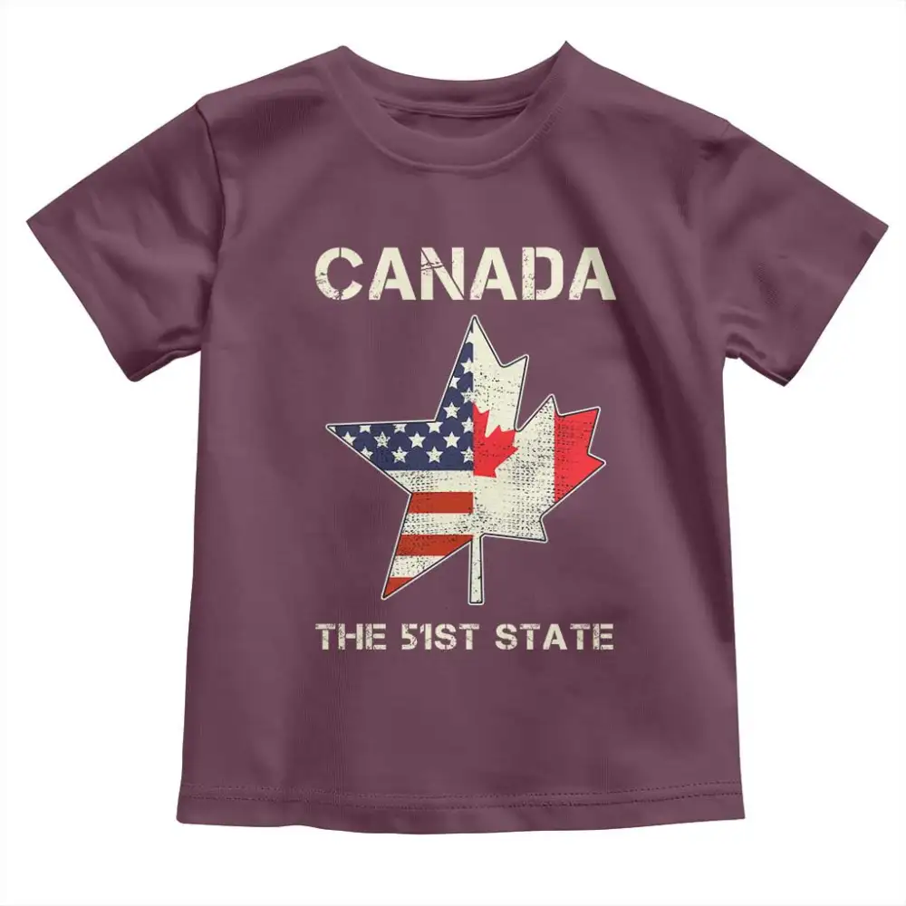Canada The 51st State Toddler T Shirt Maple Canadian American Flag TS09