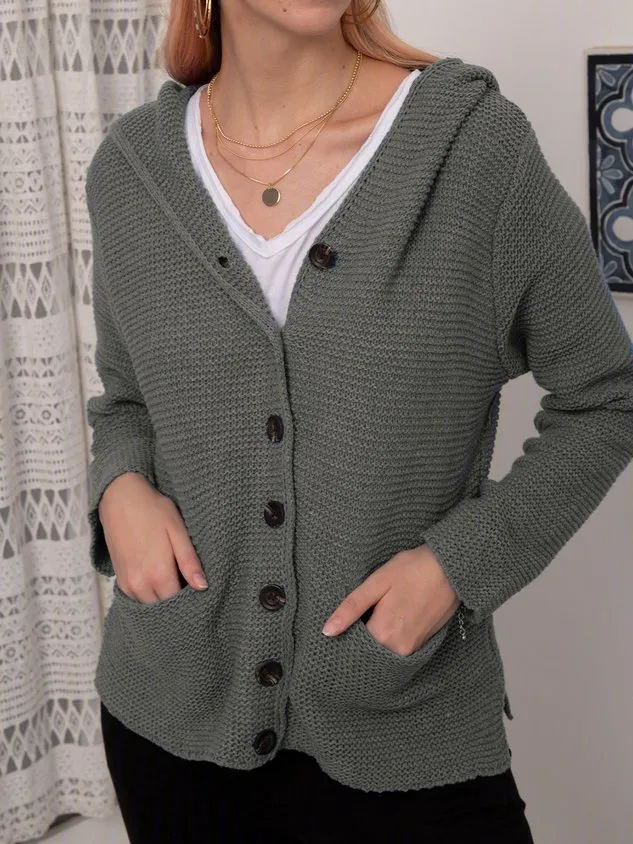 Hooded Knitted Cardigan Sweater Sweater coat for Women