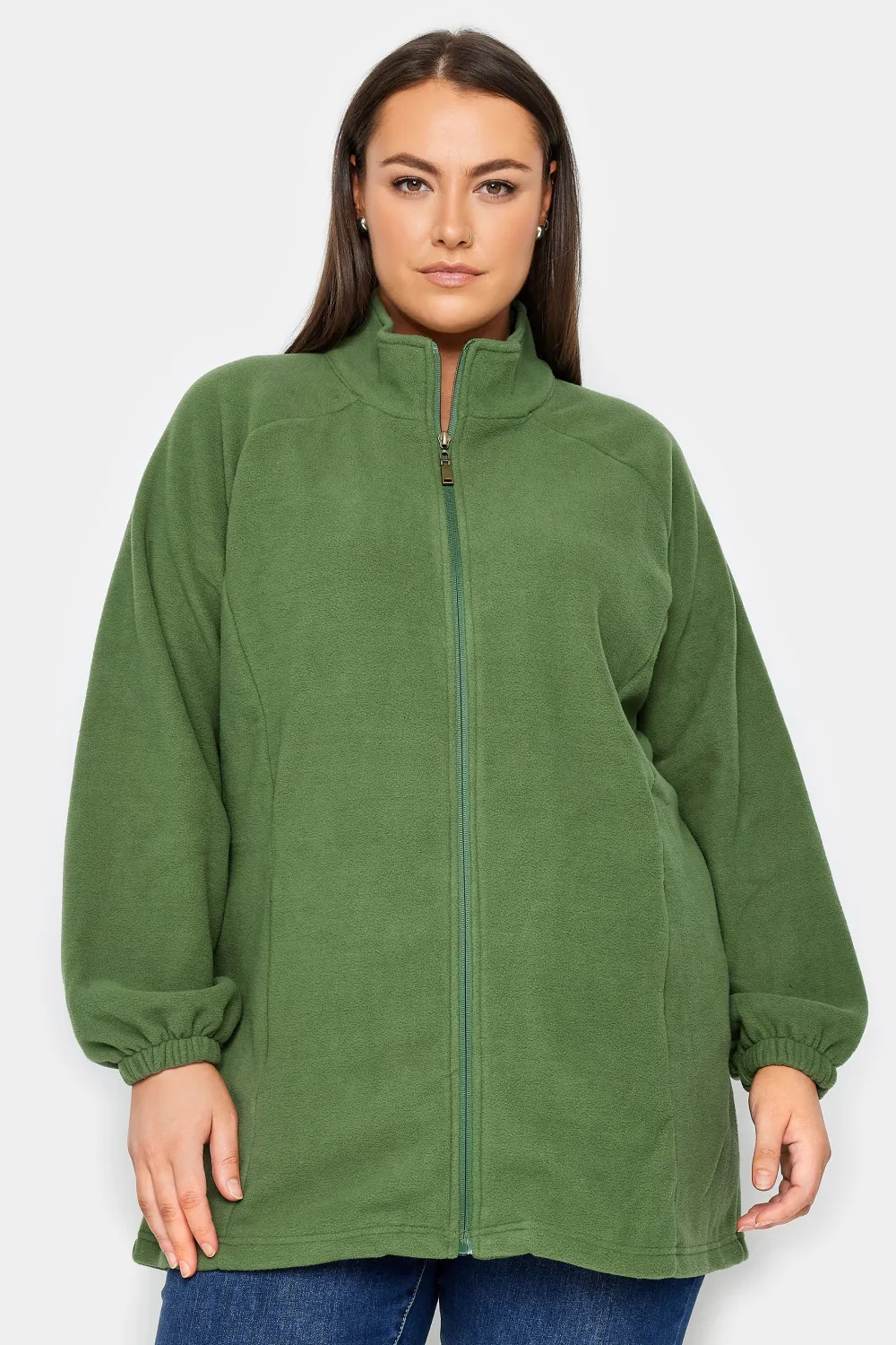 Evans Green Polar Fleece Zip Jacket