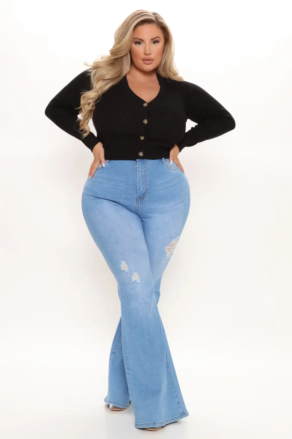 Kassie Button Sweater - Black