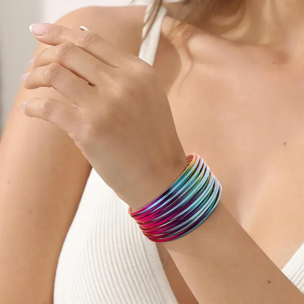 Fesciory Leather Wrap Bracelets for Women, Boho Leopard Multi-Layer Crystal Beads Cuff Bracelet Jewelry