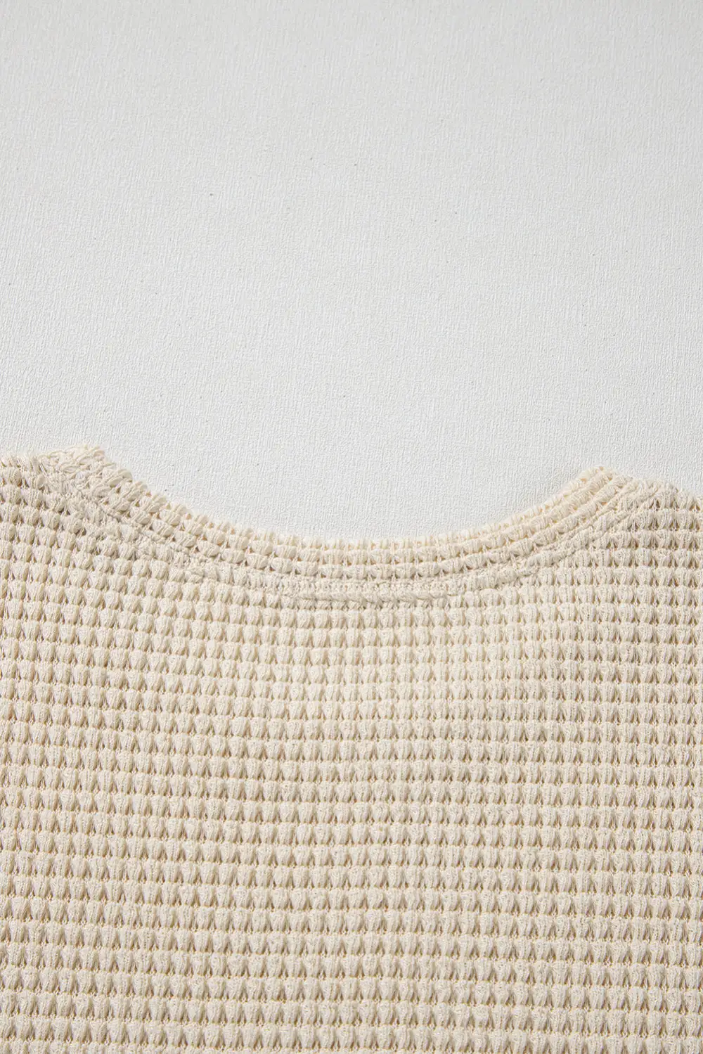 Floral Waffle Knit Patchwork Blouse