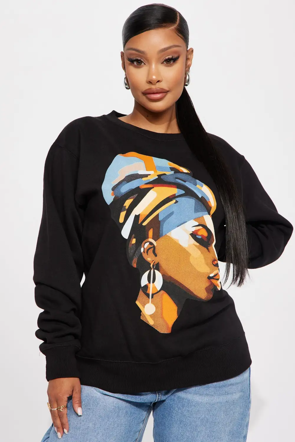 Beautiful Self Crew Neck Sweatshirt - Black