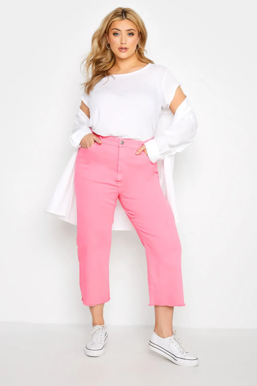 YOURS Curve Black Stretch Wide Leg Cropped Jeans