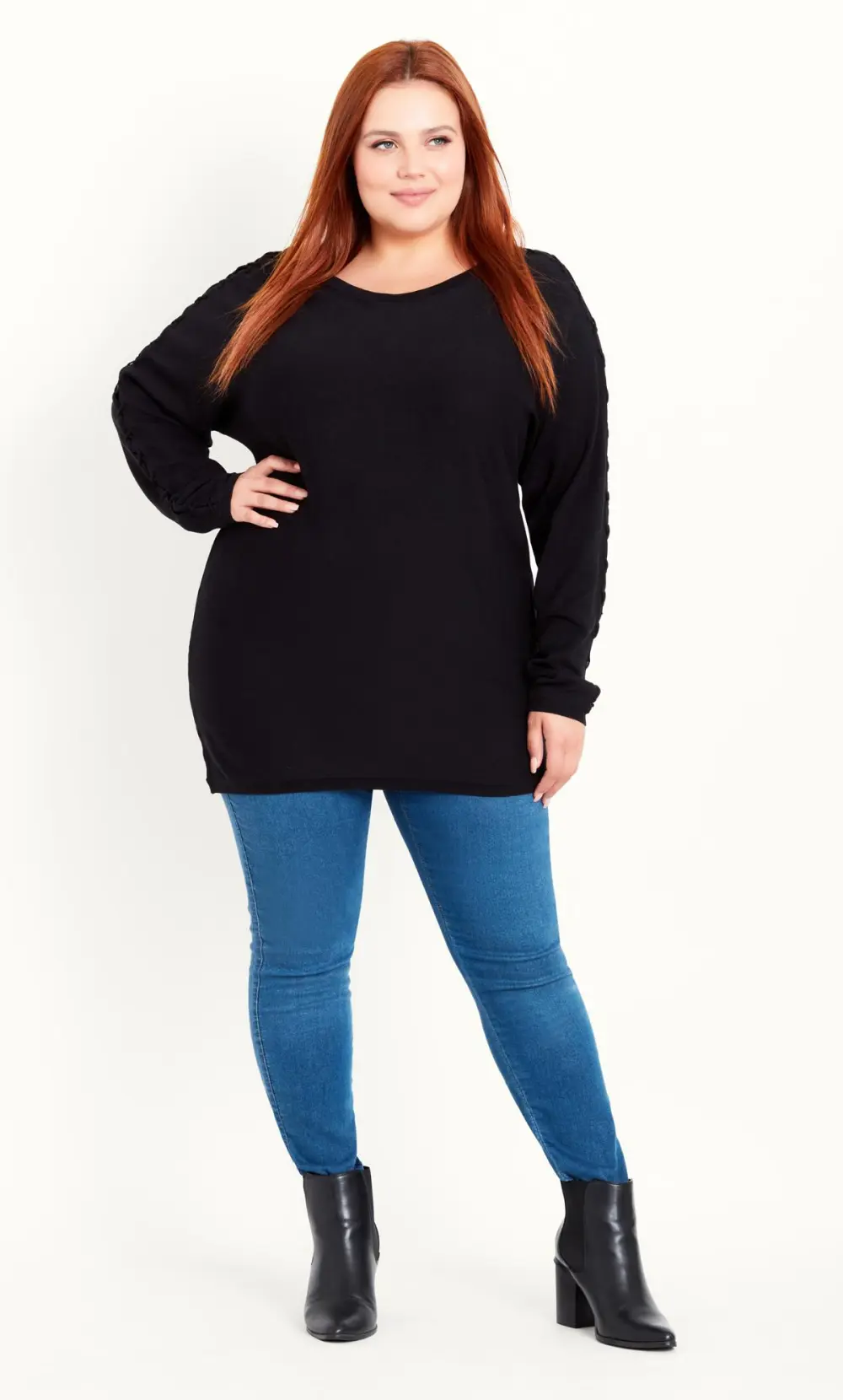 Evans Black Knot Sleeve Jumper
