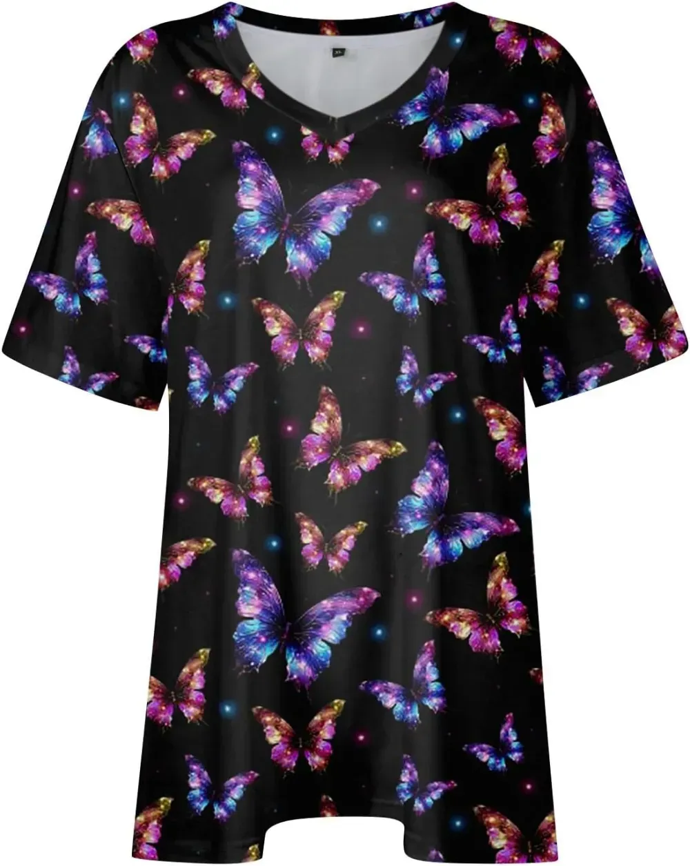 Plus Size Tops for Women Dressy Short Sleeve V Neck Shirts for Women Summer Tops for Women 2024 Floral Print Top