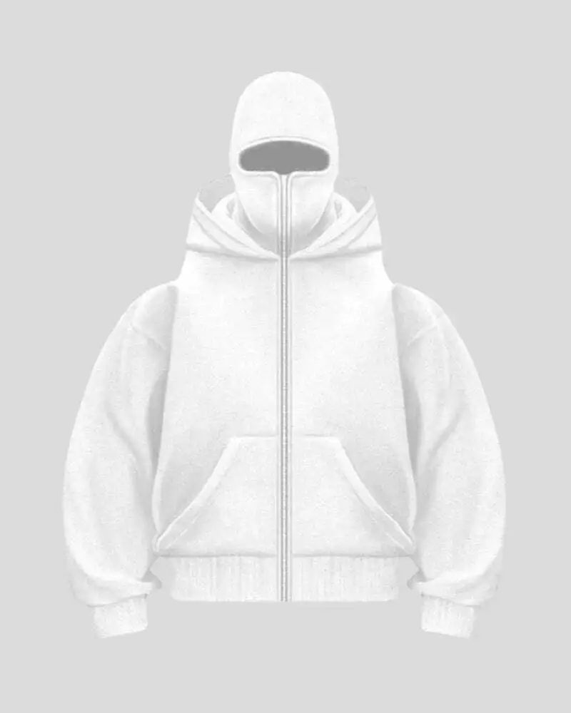 Unisex Hoodie with Built-In Eye Mask, Double Hooded Hoodie, Full Zip Hooded Sweatshirt for Cold Weather