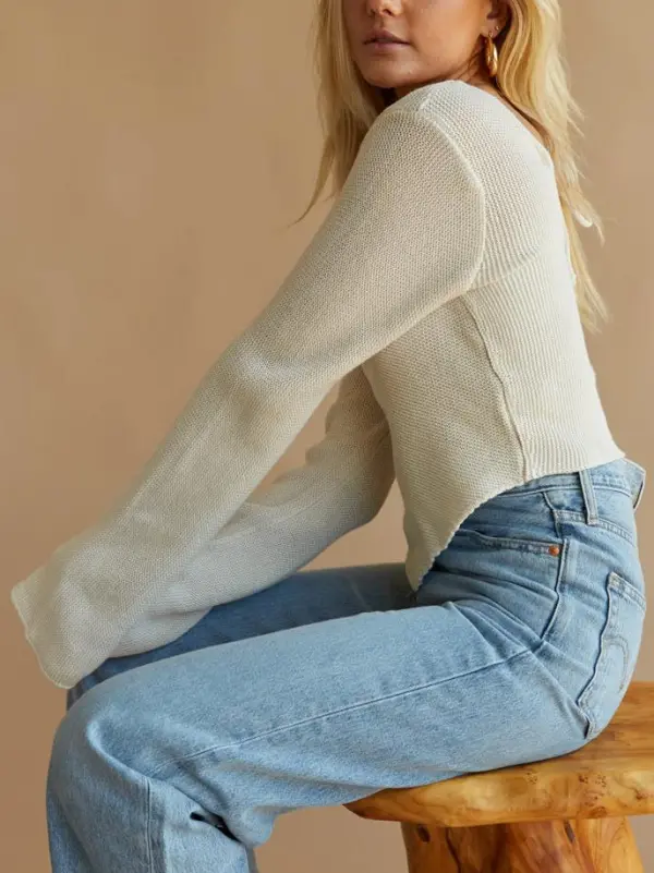 Janelle Open Back Sweater Top