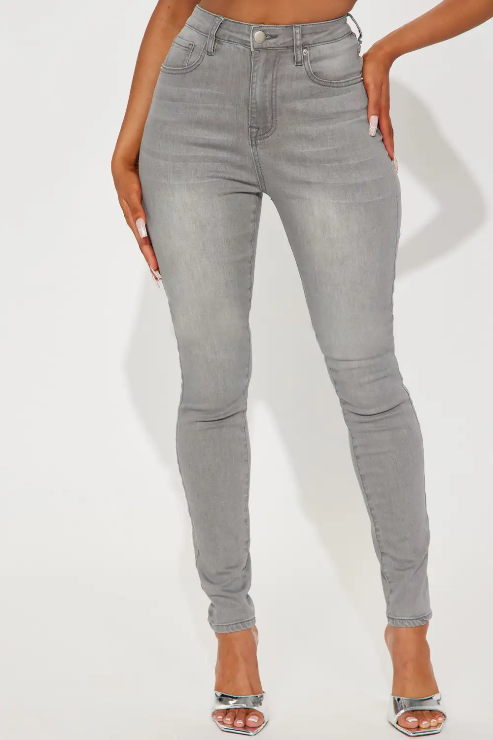 Tall Audrey High Rise Stretch Skinny Jeans - Grey