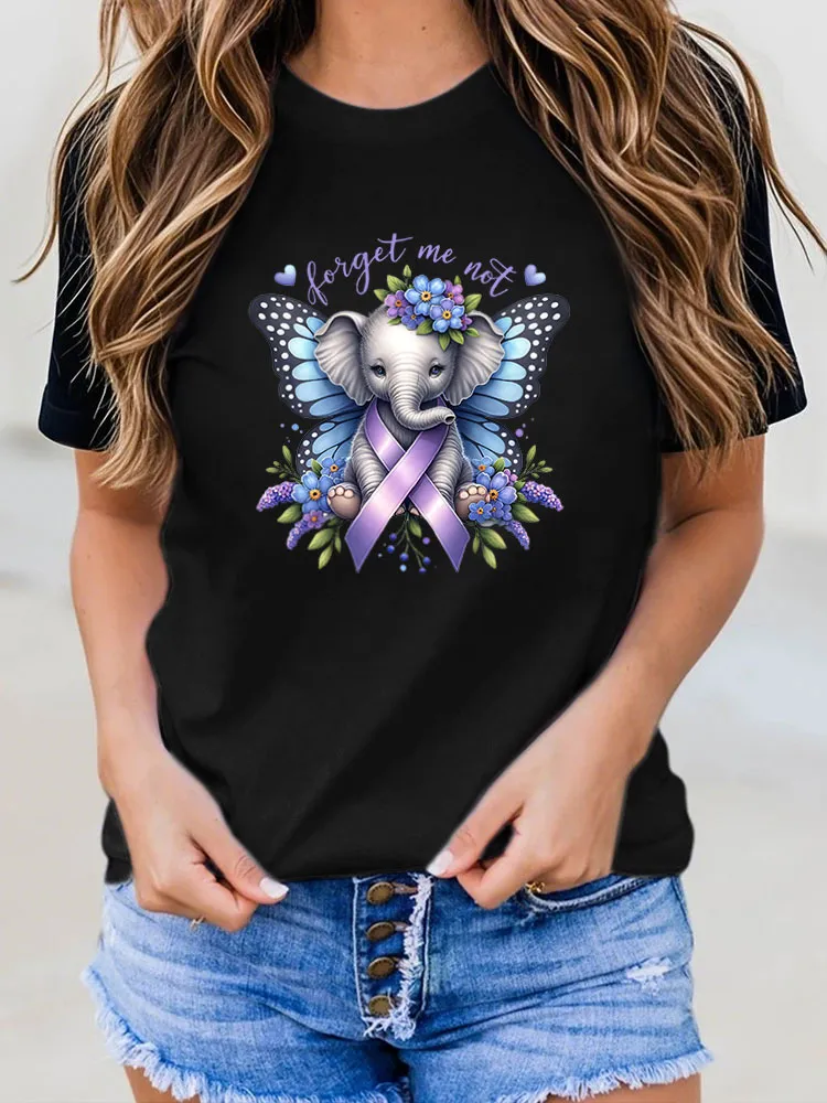 Women'S Round-Neck T-Shirt Forget Me Not Prints