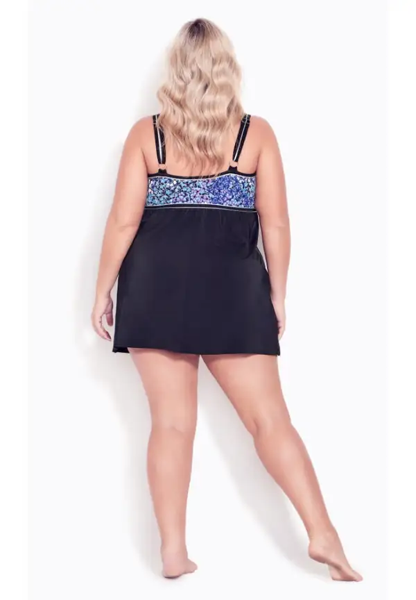 Empire Print Swim Dress